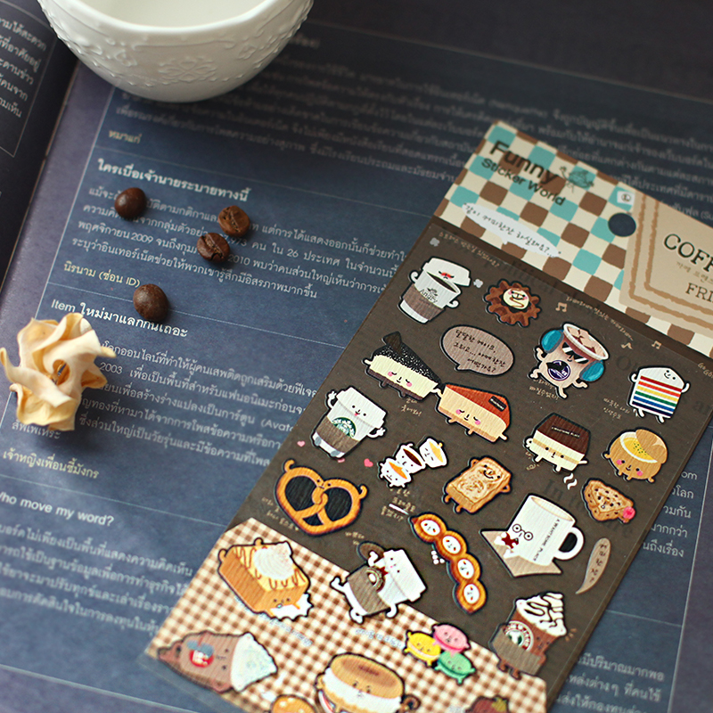 breakfast topic cute sticker bread cake die cuttings shape scrapbooking planner notebook decorative stickers sheet
