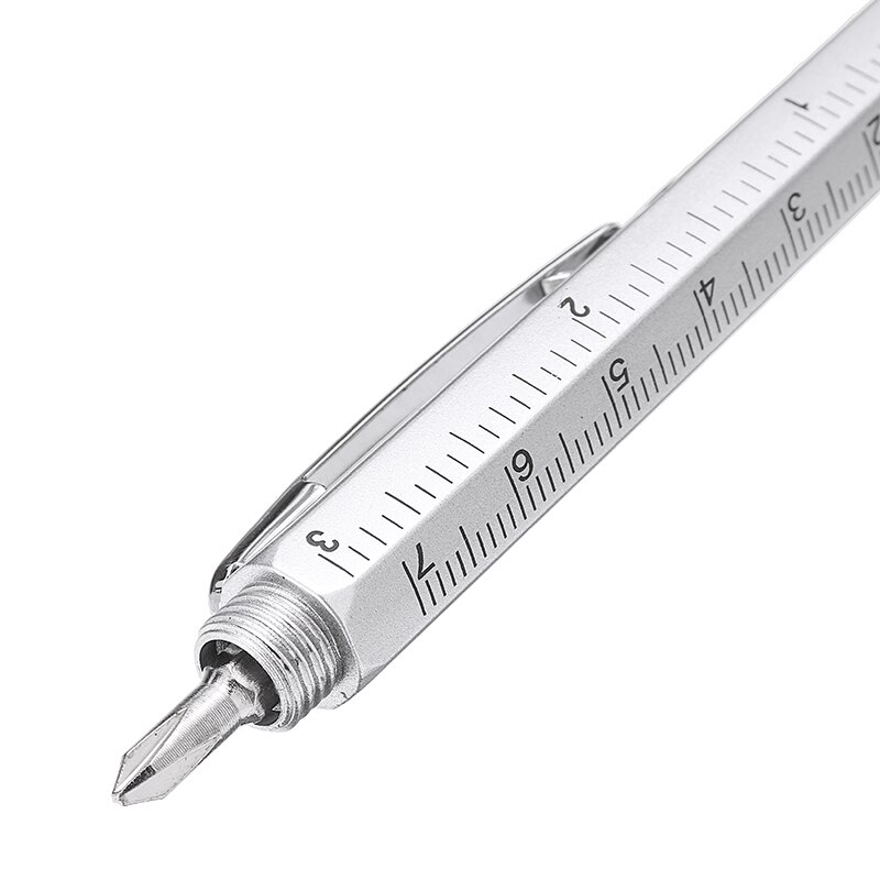 Durbale Multi Tool Ballpoint Pen 6-in-1 Metal Construction Spirit Level Screwdriver Ruler Capacitor Scale Ballpoint Pen Tools
