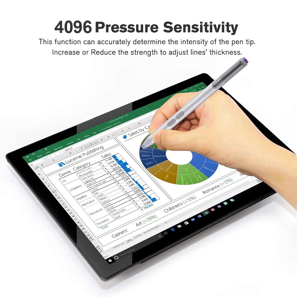 Stylus Pen Bluetooth 4.0 4096 Pressure Sensitive Aluminum Alloy Active Pen For Surface Pro 3 4 For ASUS Transformer 3 Mini