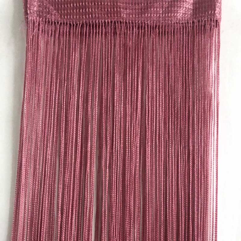 Cortinas de red de gasa de cuerda, paneles de cortina de ventana de 200cm, barra superior, ranura única, gran , 1 ud.: Rubber red