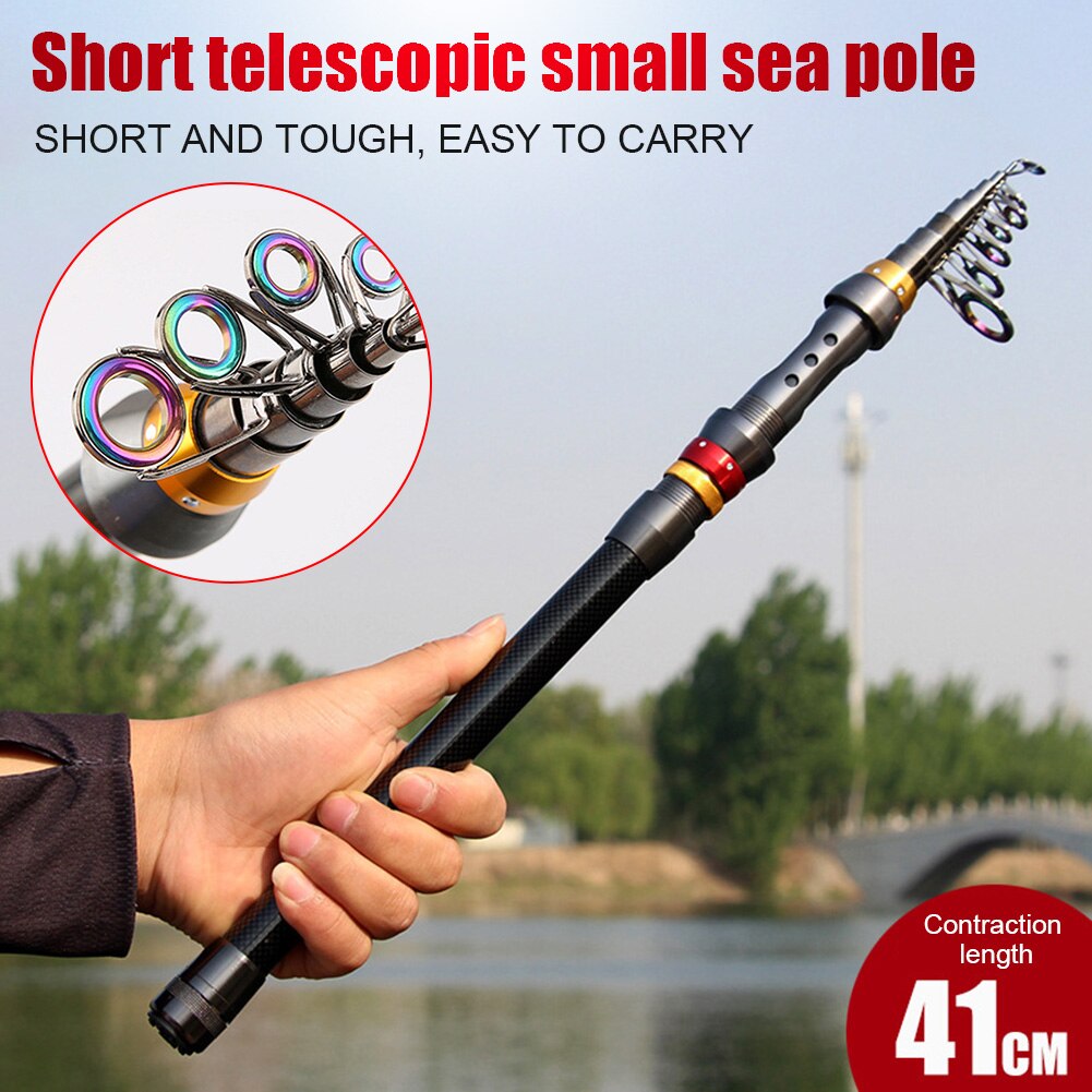 Newly Carbon Fiber Fishing Rod Ultra Short Mini Sea Rod Portable Rock Fishing Rod BN99