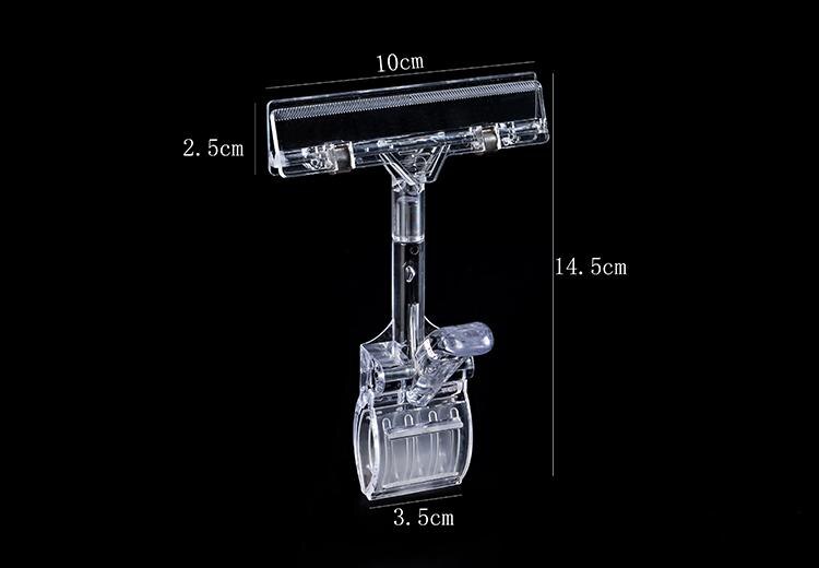 Pop Sign Clip Price Tag Display Clamp Name Card Clip Note Memo Photo Clip Shelf Talker Label Holder Black Label Clip: 1