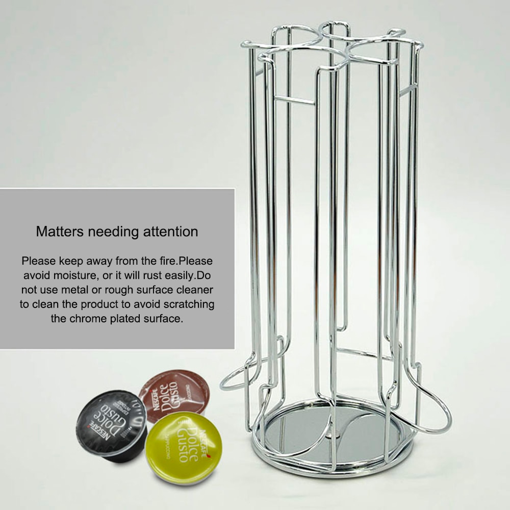 Coffee Pods Holder Plating Stand Coffee Capsule Storage Rack Dolce Gusto Capsule Rotating 24 Capsule Coffee Pod Holder