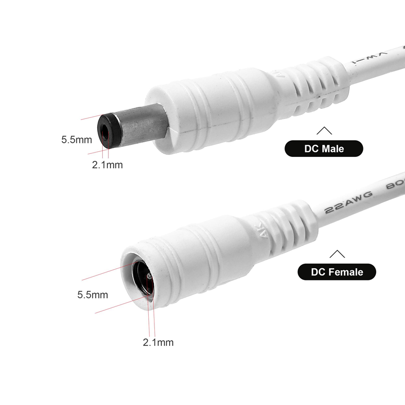 DC 12V WIFI Camera Extension Cable 5.5 * 2.1mm Male Female Power Cord Extended Wire Cable For CCTV Camera Router