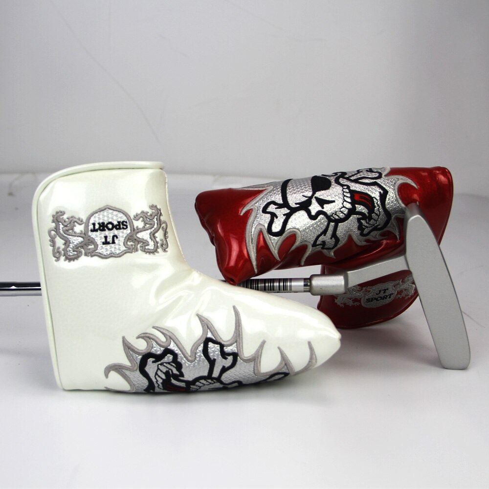 1 pçs golf blade putter cover crânio criativo golfe putter headcover com fácil fechamento e fechamento fora