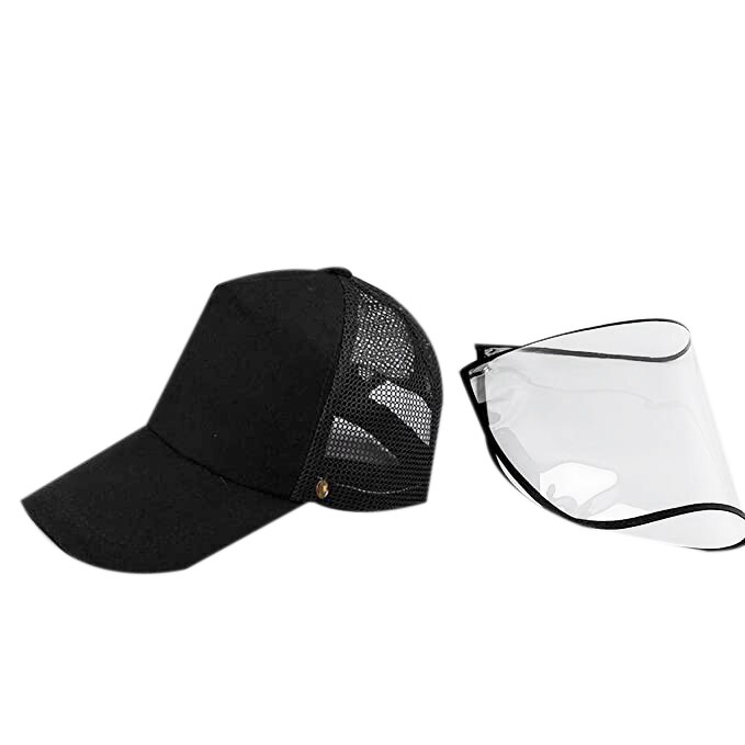Peaked Hat Dustproof Cover Baseball Cap Adjustable with Clear Face Shield