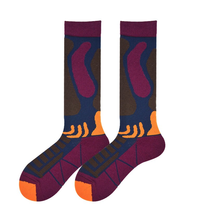 Wool Socks Outdoor Thickened Sports Ski Socks Long Tube Walking Warm And Breathable Quick Dry Socks Cycling Running Sports Socks: Color 5