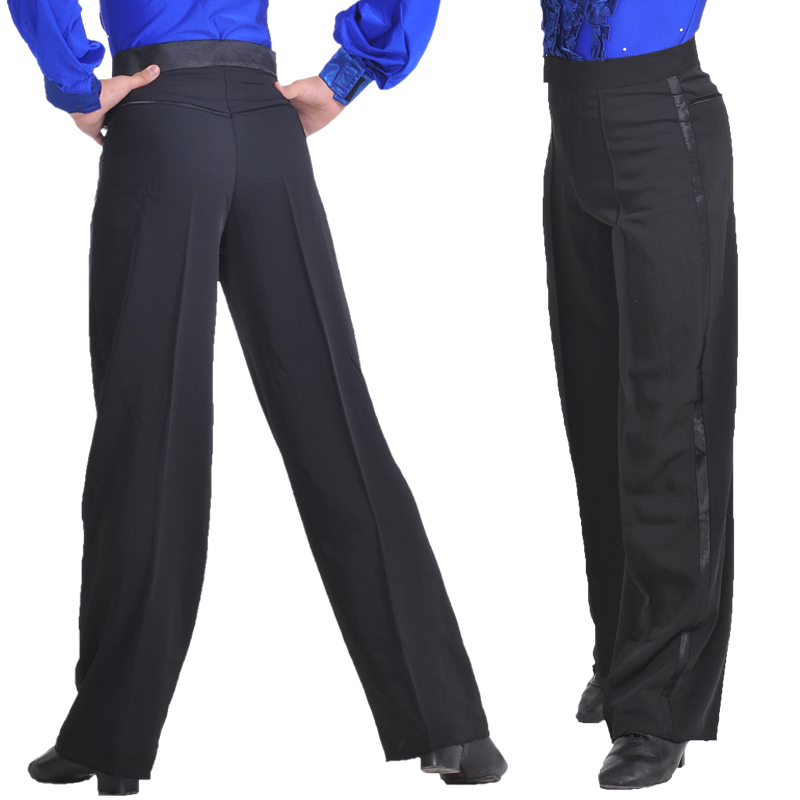 Professionelle Männer Schwarz Latein tanzen Hosen Jungen Erwachsene Satin- Ballsaal tanzen Hosen Salsa Tango Rumba Samba Cha Cha Latein Schlauch