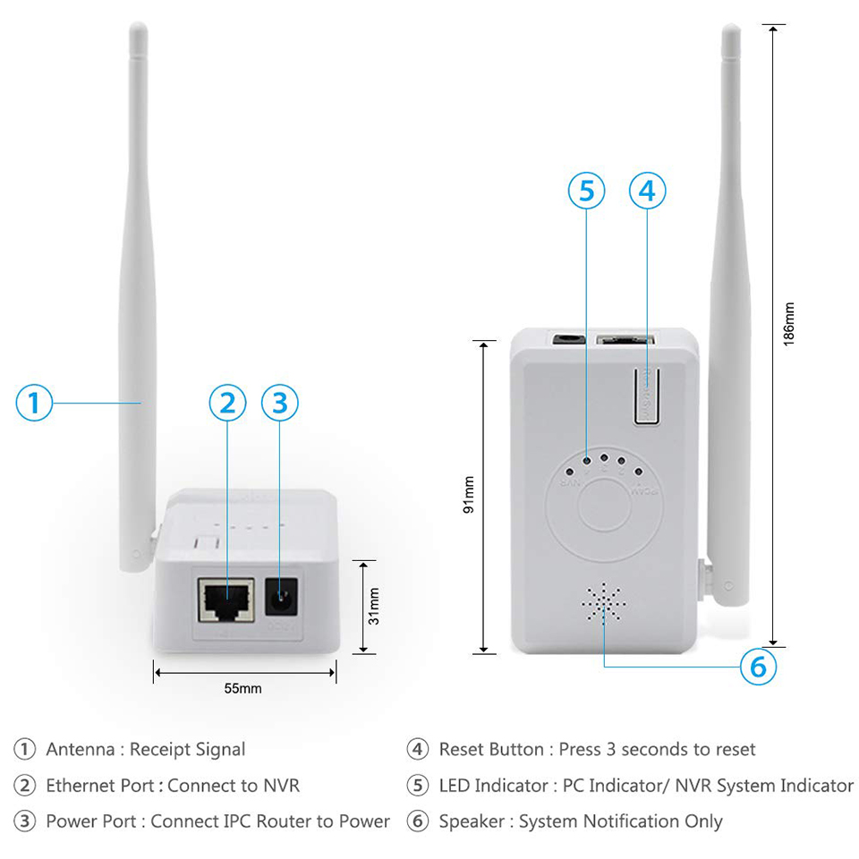 Anran ruter repeater utvide wifi rekkevidde til hjemmesikkerhet ip kamera trådløst system