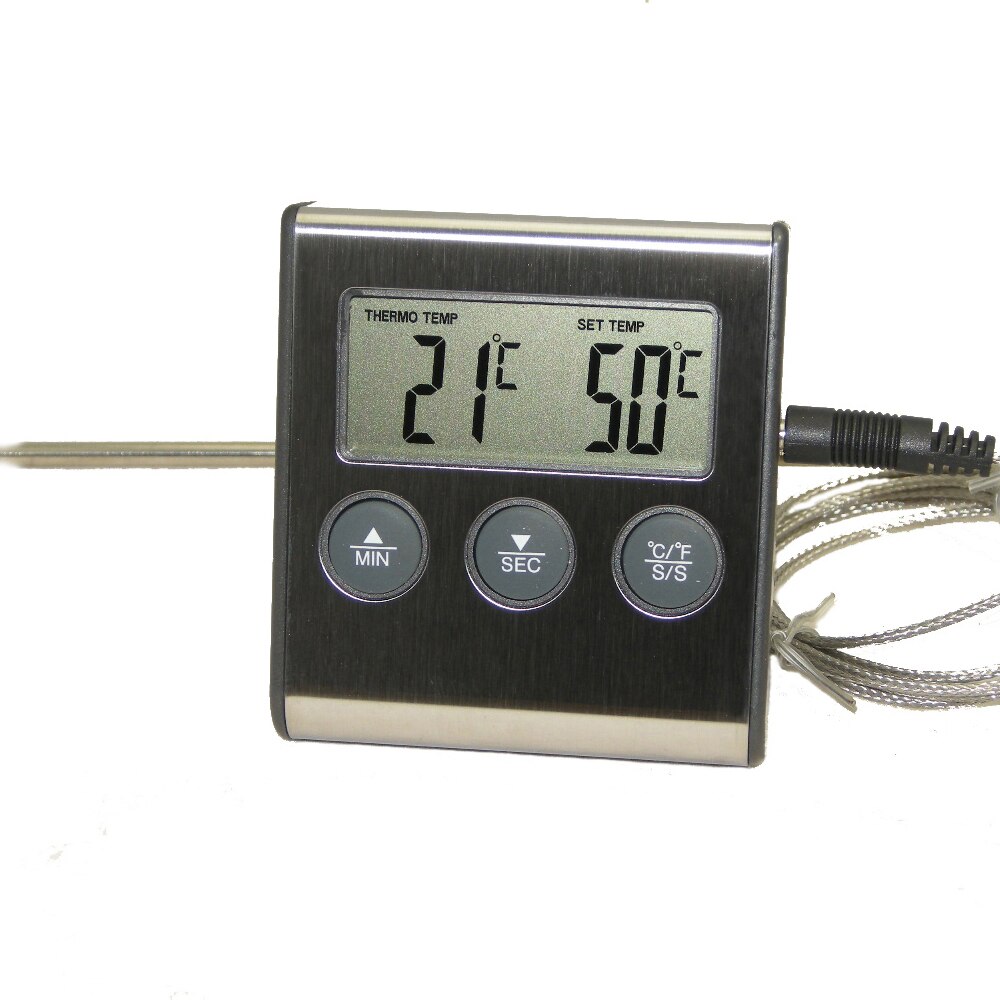 Termometro digitale per carne arrosto per barbecue per cottura di alimenti da forno con sonda per sensore di temperatura lunga 22cm per liquido di zucchero al latte