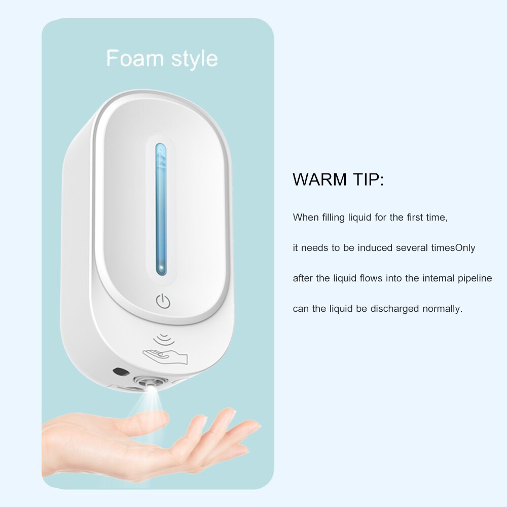 350ml väggmonterad automatisk tvåldispenser infraröd induktion smart flytande tvål dispenser kök badrum tvål lotion pump: E12208