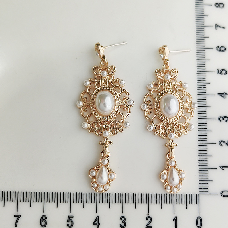 Vintage Palace Goldene Perle Hängen Ohrringe Für Frauen Hochzeit Barock Böhmen Feinen Tropfen Ohrringe Weibliche Elegante Schmuck