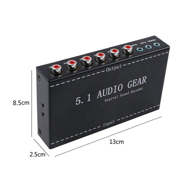 5.1 o Gear Channel AC3/DTS 3.5mm o Gear Digital Surround Sound Decoder Stereo Signals Decoder HD Player EU Plug