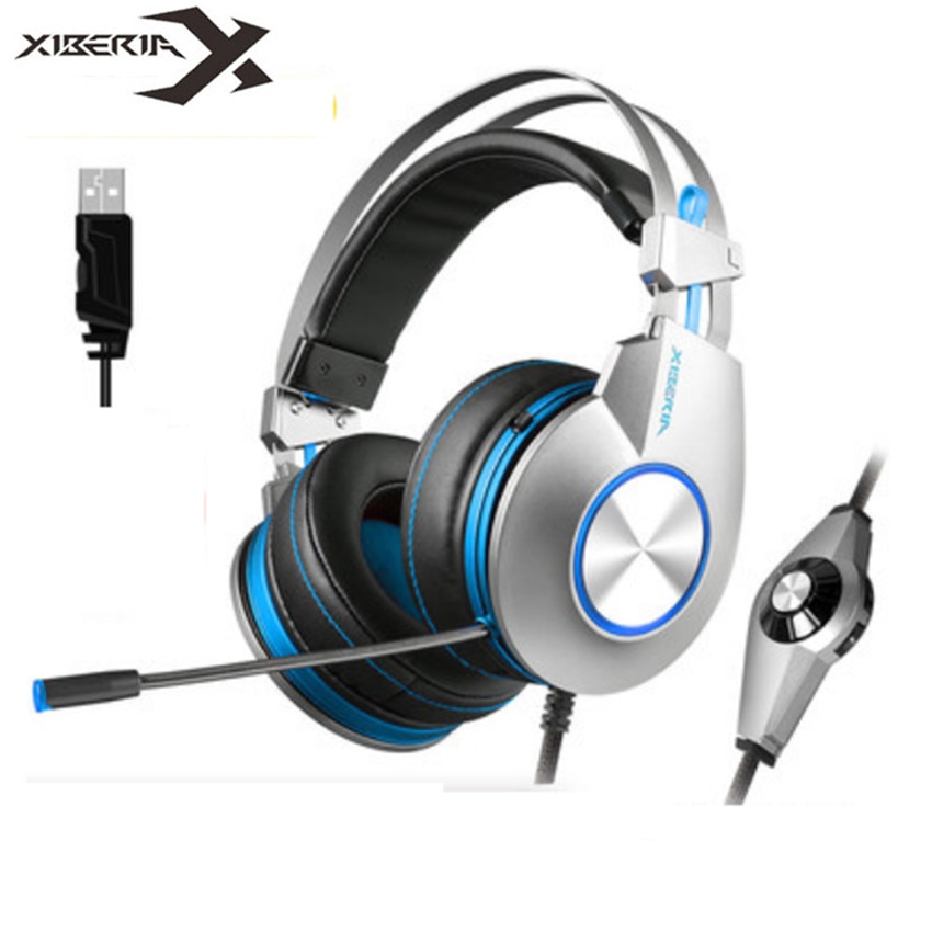 XIBERIA K5 PC Gaming Headset Headphones gaming for Computer Casque USB 7.1 Surround Stereo Headphone with Microphone Led light
