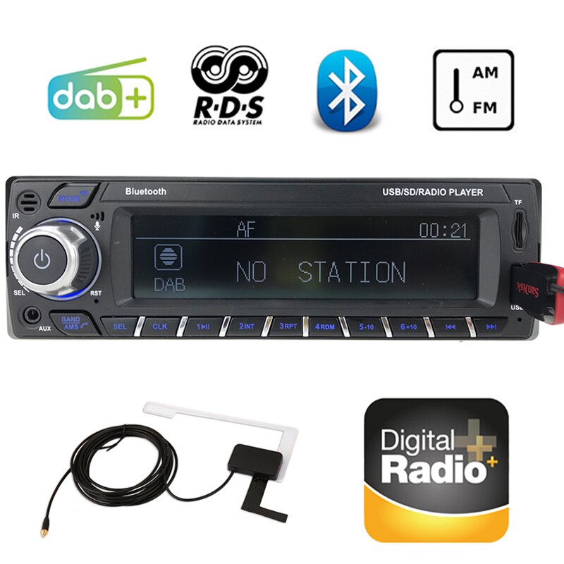 1 Din Auto Radio DAB + RDS AM MP3/WMA LCD Screen FM USB SD Auto Bluetooth Karte Maschine neue Hände-Freies Digitale Audio App Control