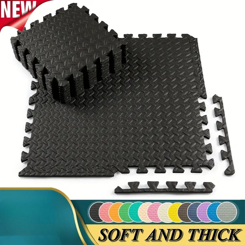 Alfombra de Fitness EVA Puzzle 8/16/24, estera de juego de espuma entrelazada para bebé, alfombra de Fitness de costura suave impermeable antideslizante sin BPA