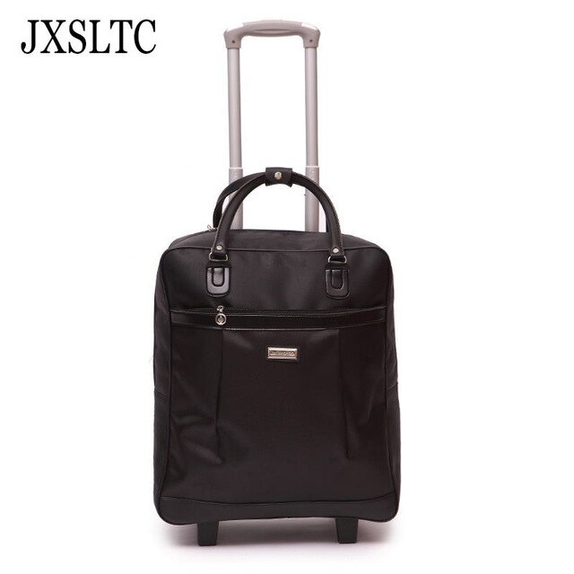 Luggage Metal Trolley Travel Bags Suitcase on wheels valise bagages roulettes Hand Trolley Unisex Bag Sac Board Chassis Package: Black B