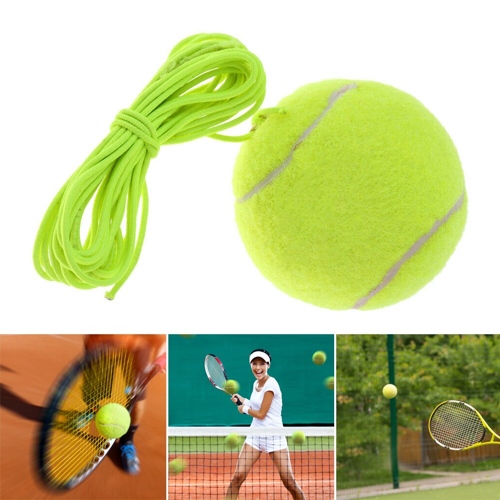 Tennistræner tennisboldtræning enkelt selvstuderende træningsrebound-værktøj med elastisk reb, tennisboldtræningsbolde
