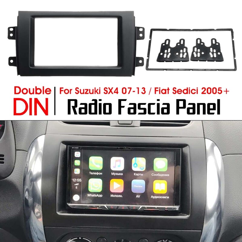2Din auto Radio estéreo Panel o molduras de marcos para Suzuki SX4 2007 para Fiat Sedici 2005 +