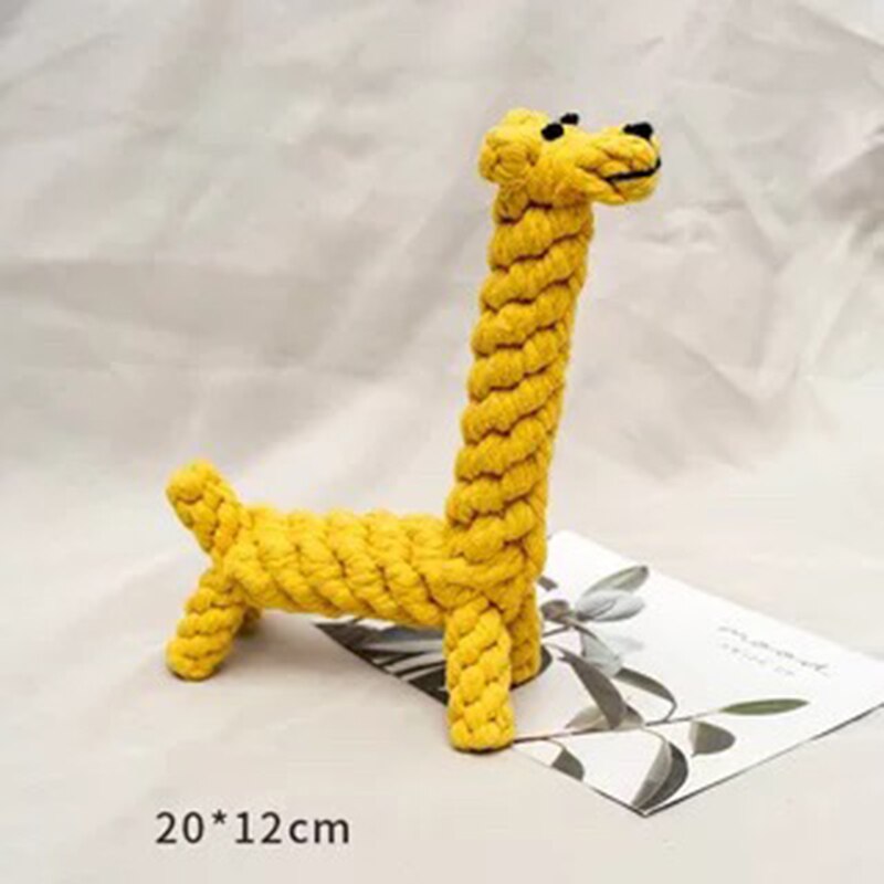 1pcs Bite Resistant Pet Dog Chew Toys for Small Dogs Cleaning Teeth Puppy Dog Rope Knot Ball Toy Playing Animals Dogs Toys Pets: Giraffe
