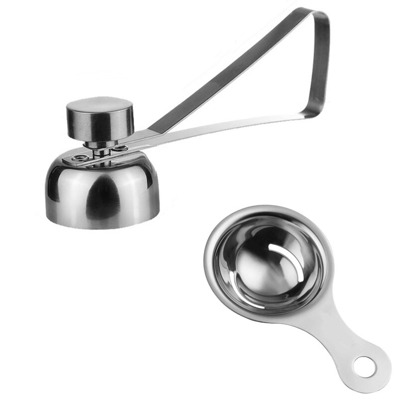 Ciseaux coupe-œufs en métal à Double tête, nouvelle mise à niveau, ouvre-coquille d'œuf en acier inoxydable, ouvre-coquille d'œuf brut poché: combination 1
