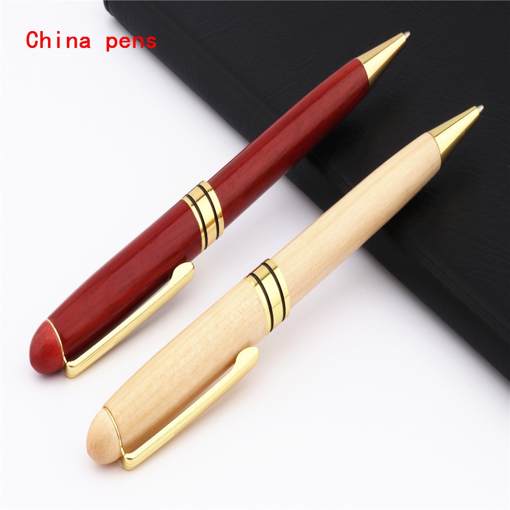 Luxury Red Wooden stationery students Business office Medium Nib Ballpoint Pen
