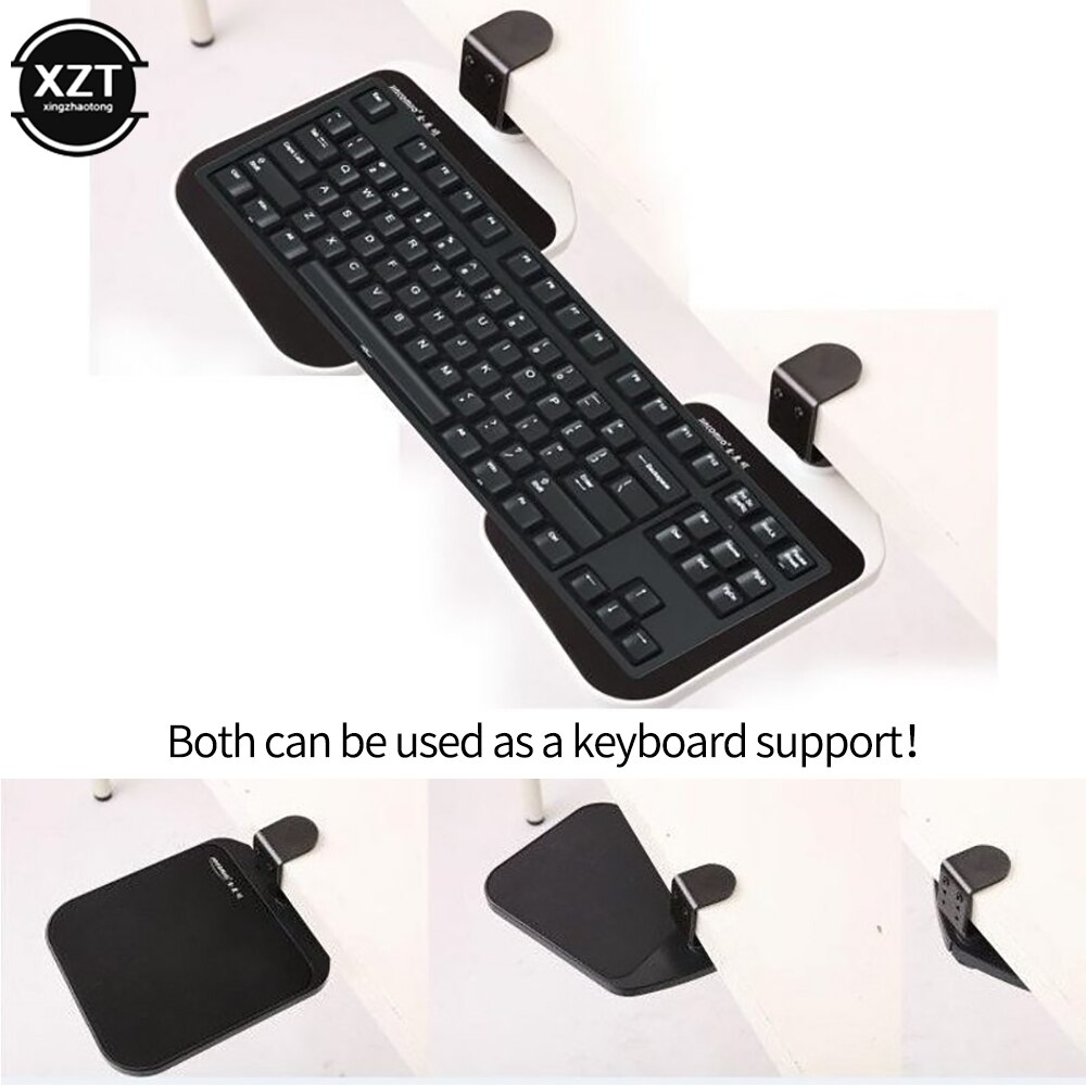Adjustable Desktop Mouse Extension Board Tray Mouse/Keyboard Bracket Extend the Desktop Laptop Under Desk Mouse Pad Holder Clip