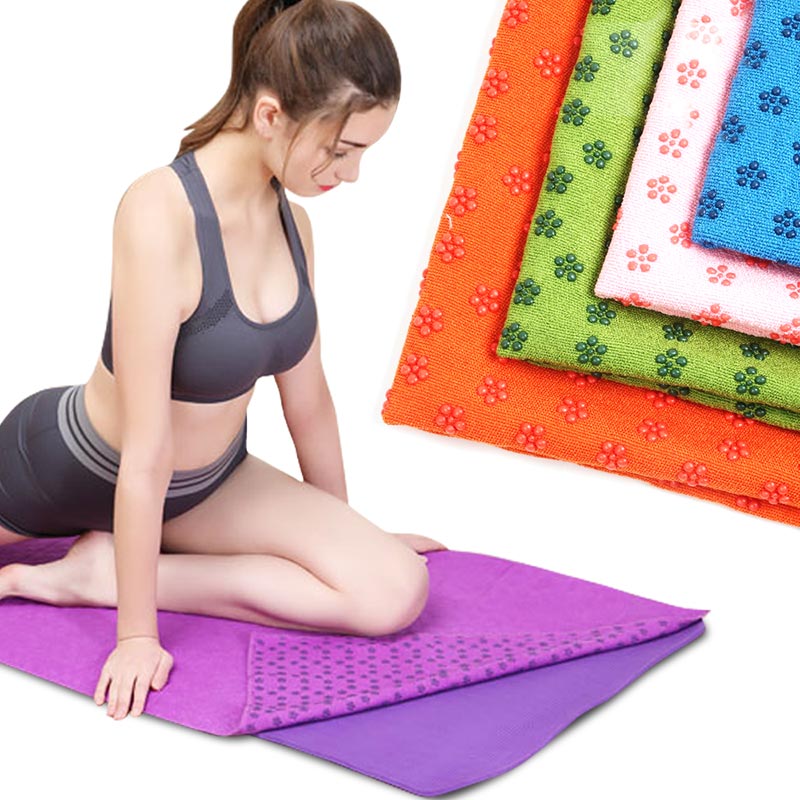 Yoga voksne tæppe mikrofiber håndklæde bandage tørring sportshåndklæde skridsikker pilates træning fitnessmåtte svedabsorberende med taske