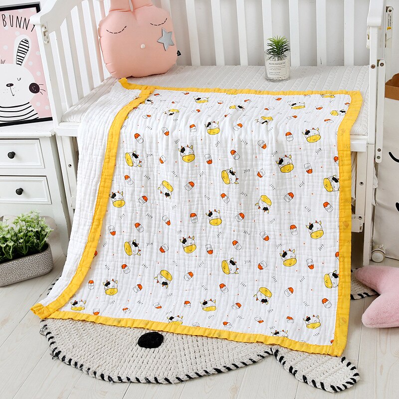 110*110cm Baby Decke 6 Schichten Super Weiche Baumwolle Musselin Decke Wickeln Atmungsaktive Kleinkind freundlicher freundlicher Baby Decke Blick: Vieh