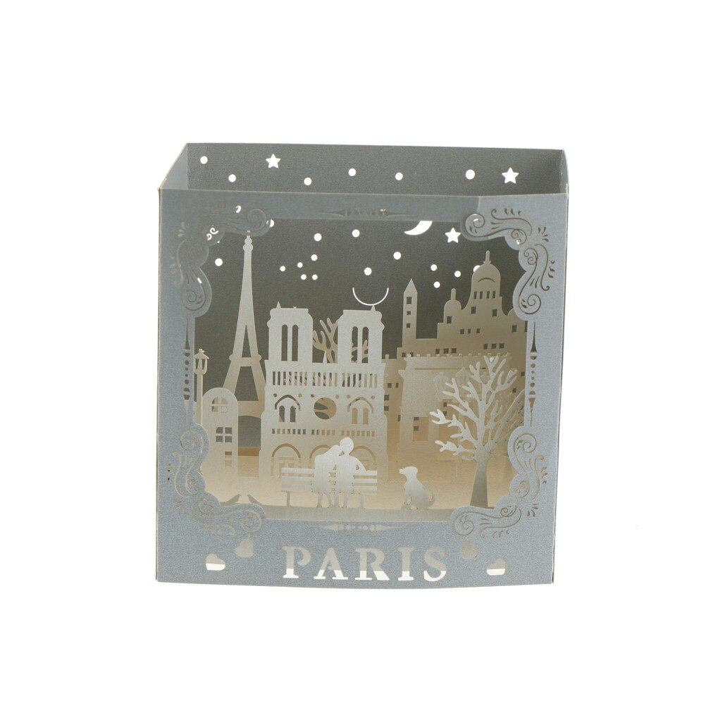 1 PC Berühmte Stadt Nacht Ansicht Paris Postkarten 3D Pop hoch handgefertigt Jahrgang Gruß Liebe Karten kratzen Papier 10,5*10,5*7 cm