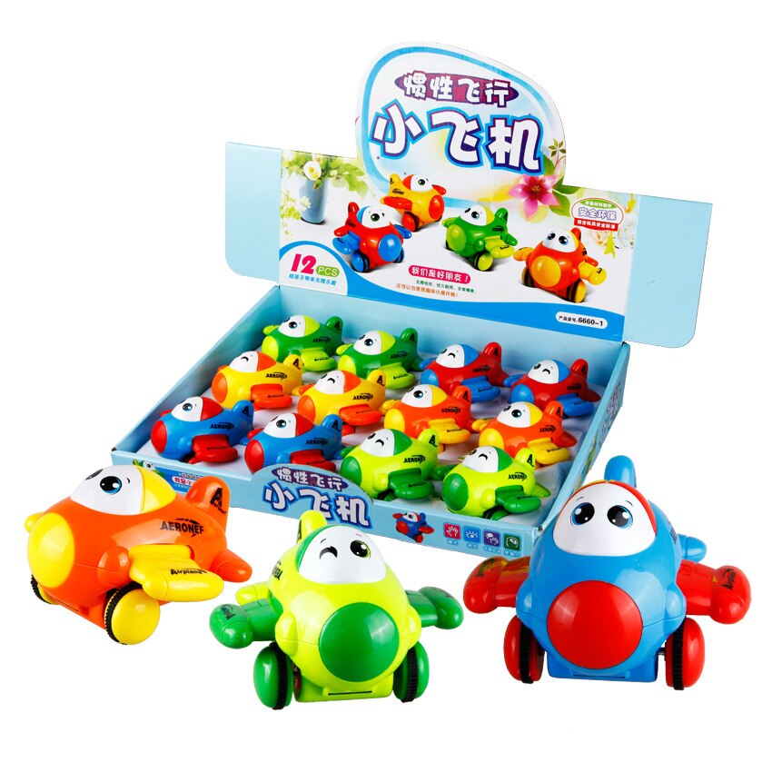 Mini plane kindergarten inertia cartoon swing plane educational toy infant toy small plane