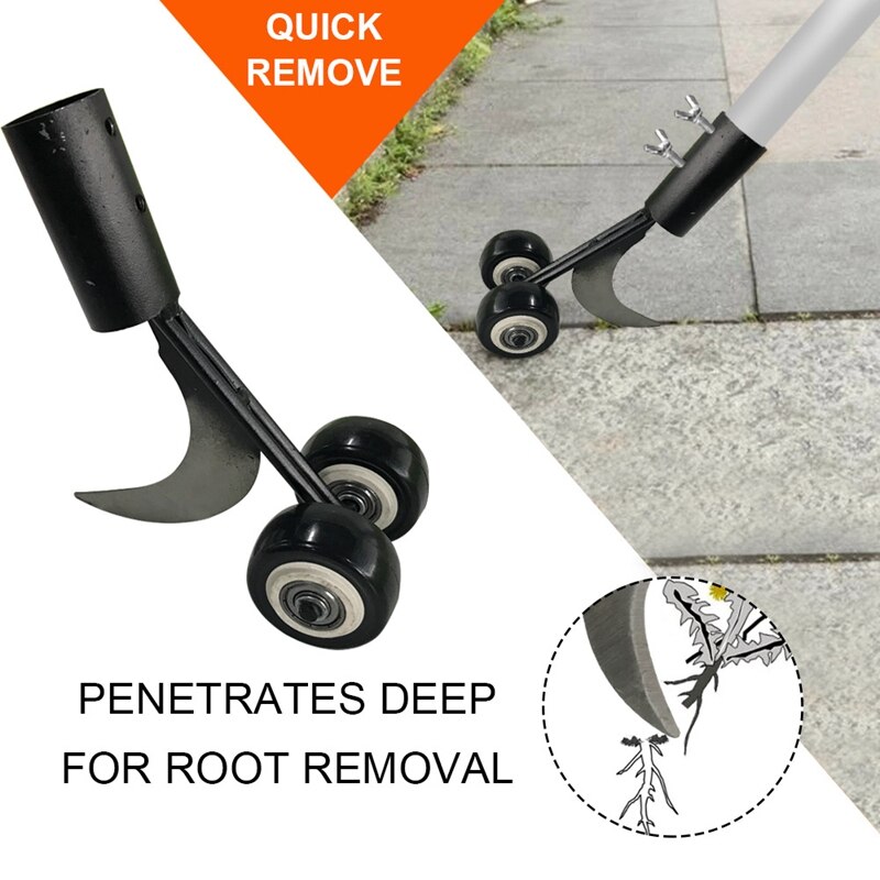 Garden Weeding Hook Retractable Metal Rod Outdoor Crevice Weeder Gap No Need Bend Over Scroll Wheel Weeding Garden Tools