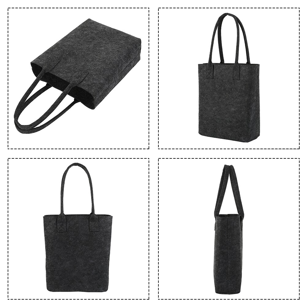 Vilt Boodschappentas Mode Vrouw Handtas Schouder Opslag Hand Zakken Zwart Grijs Eco Vriendelijke Dames Purse Pouch Totes tas