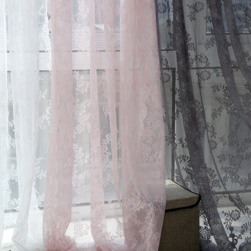Rideaux de fenêtre en Tulle, pour salon, chambre à coucher, maison moderne, motif floral, drapage fini, Voile pur, directe