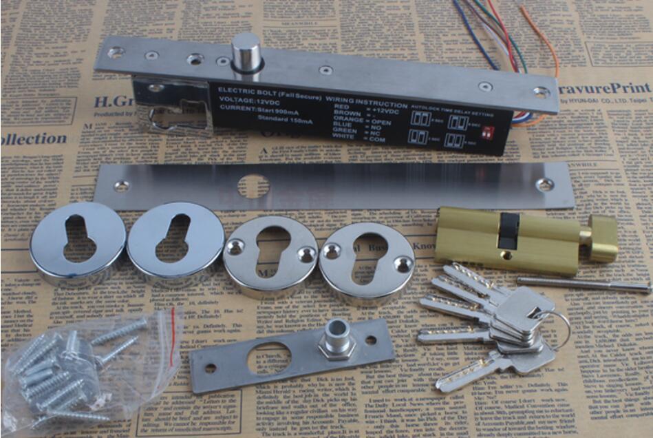 with lock cylinder keys Electric Bolt Lock Door Lock Access Control Home Security Fail Secure DC 12V Home Office Factory