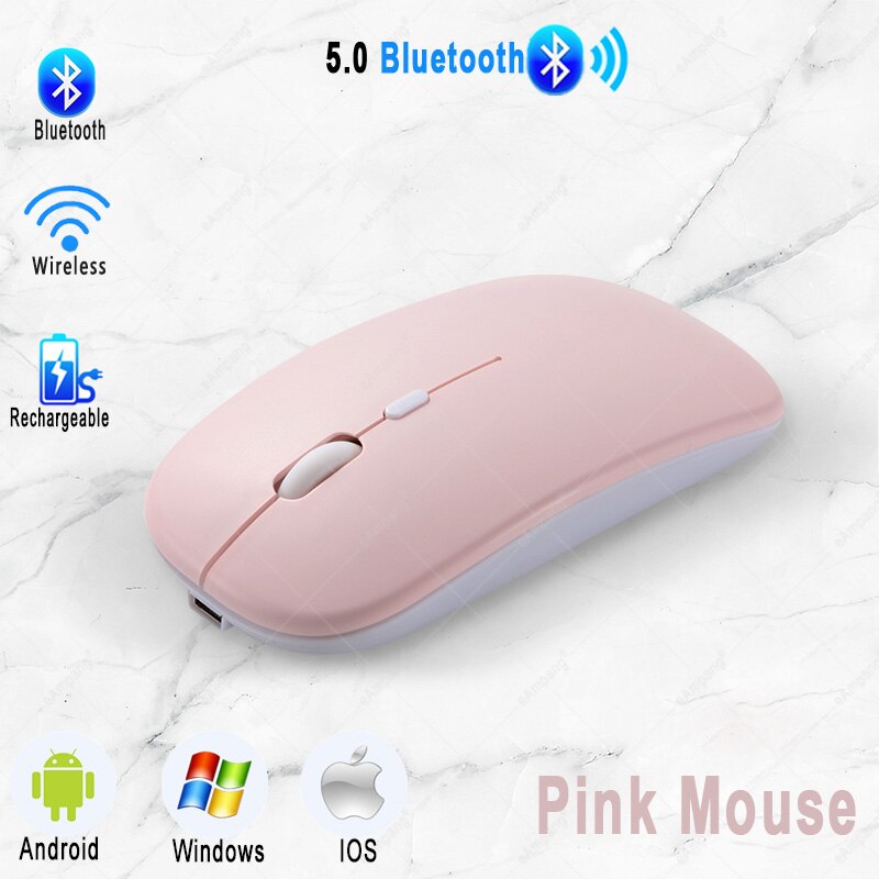 2.4G Wireless Mouse for Huawei T10 10s Matepad 10.4 Pro 10.8 Mediapad T5 M5 lite10 M6 10.8 Tablet Rechargeable Mouse: Pink