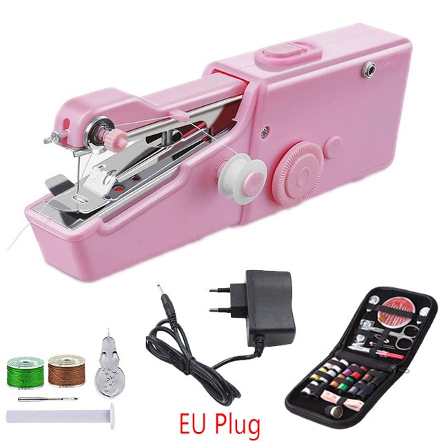 Portable Mini Sewing Machine Electric Stitch Mending Clothes Machine Cordless Household Tool Fabric Clothing Kids Cloth: E3