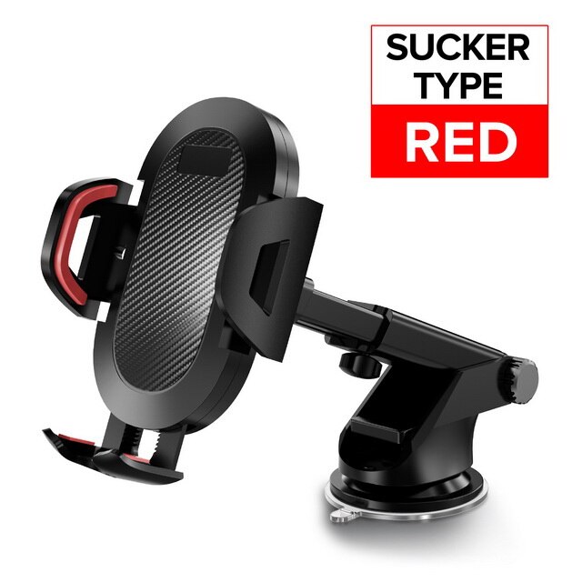 GETIHU Gravity Sucker Car Phone Holder Mount Stand GPS Telefon Mobile Cell Support For iPhone 13 12 Samsung Xiaomi 11 Huawei LG: Sucker Red