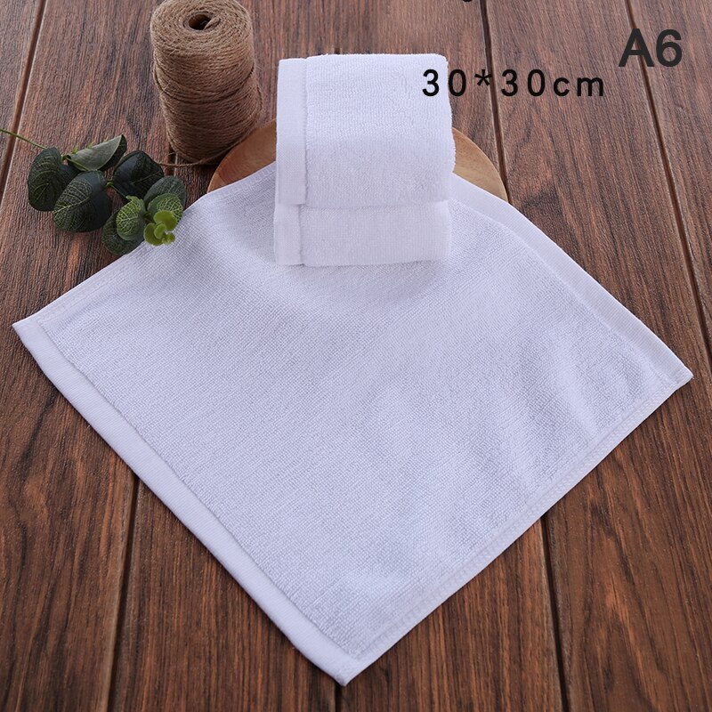 Zachte Witte Goedkope Gezicht Handdoek Kleine Handdoeken Vierkante Witte Keuken Handdoek Hotel Restaurant Kleuterschool Katoenen Handdoek: A6