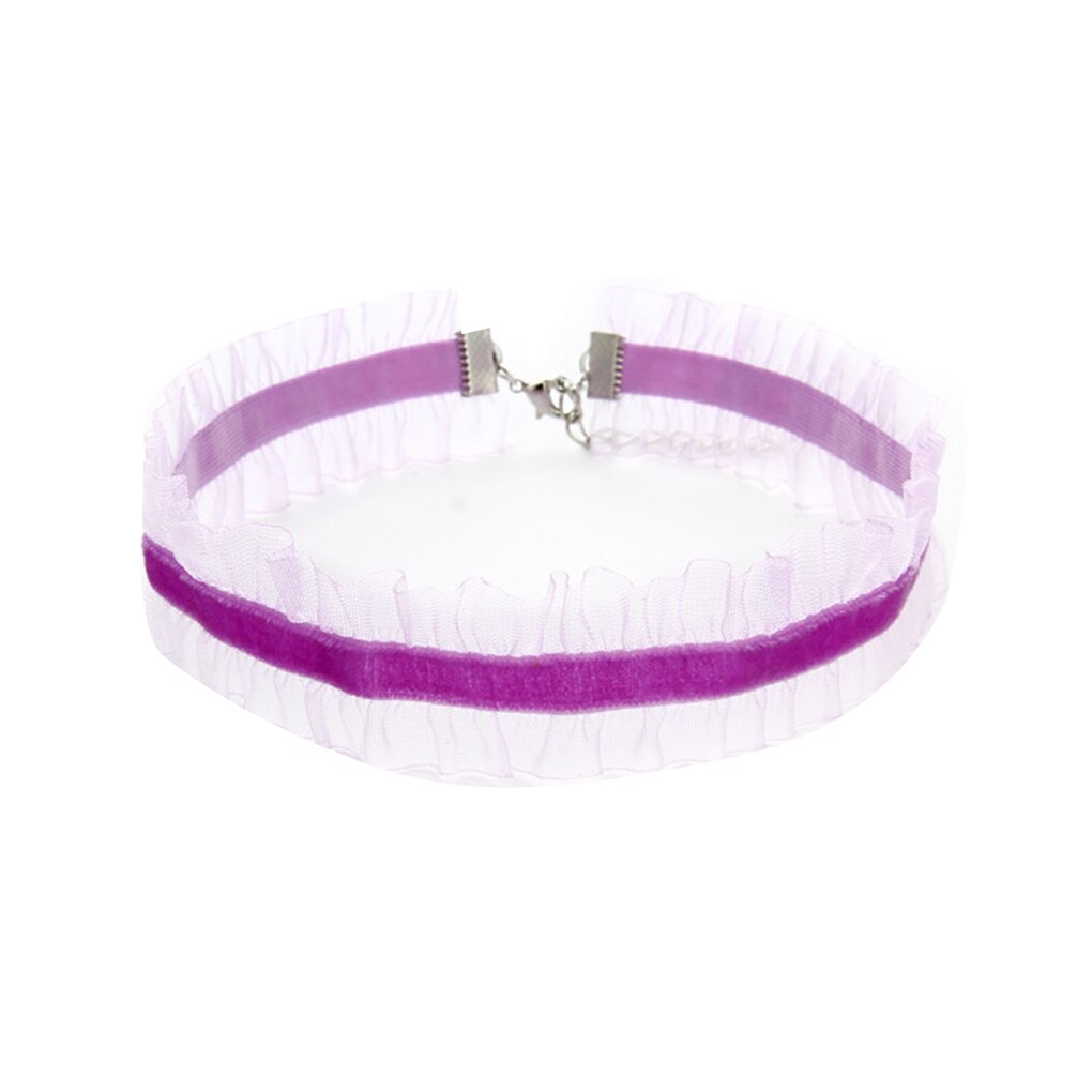 Band spets choker kvinnor tyg halsband flicka vintage legering nyckelben kedja brud bröllop smycken: Nr .3