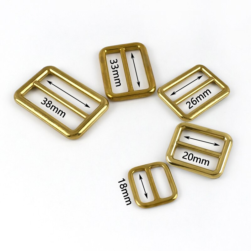 5/10Pcs 18-38mm fibbie per cinture tri-glide in ottone massiccio cinturino per borsa regolare fibbia tessitura cursore fibbia cinturino fai da te accessori gancio