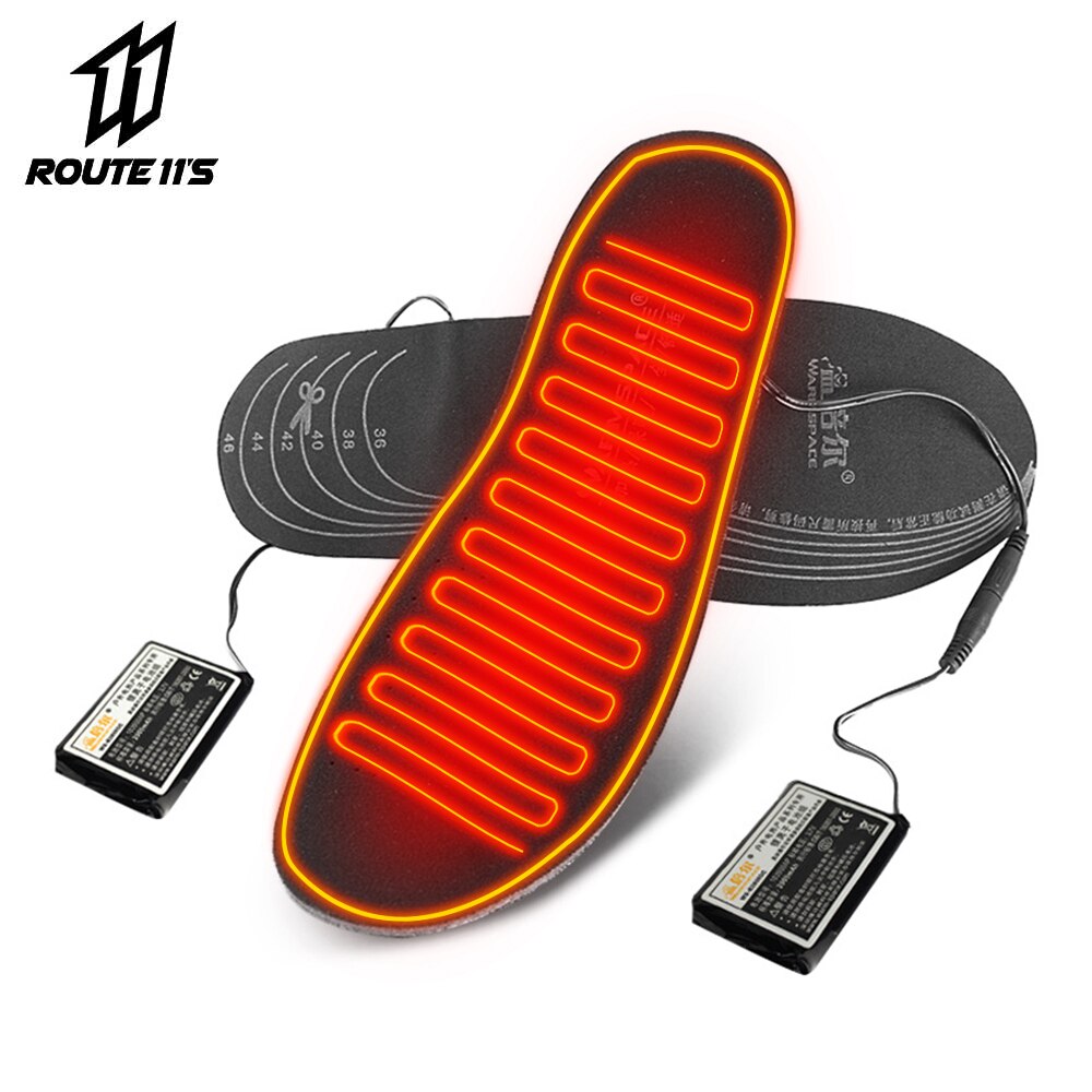 Motorcycle Boots Heated Insoles Battery Powered Winter Thermal Moto Motorcycle Shoes Electric Heating Insoles Keep Warm Unisex