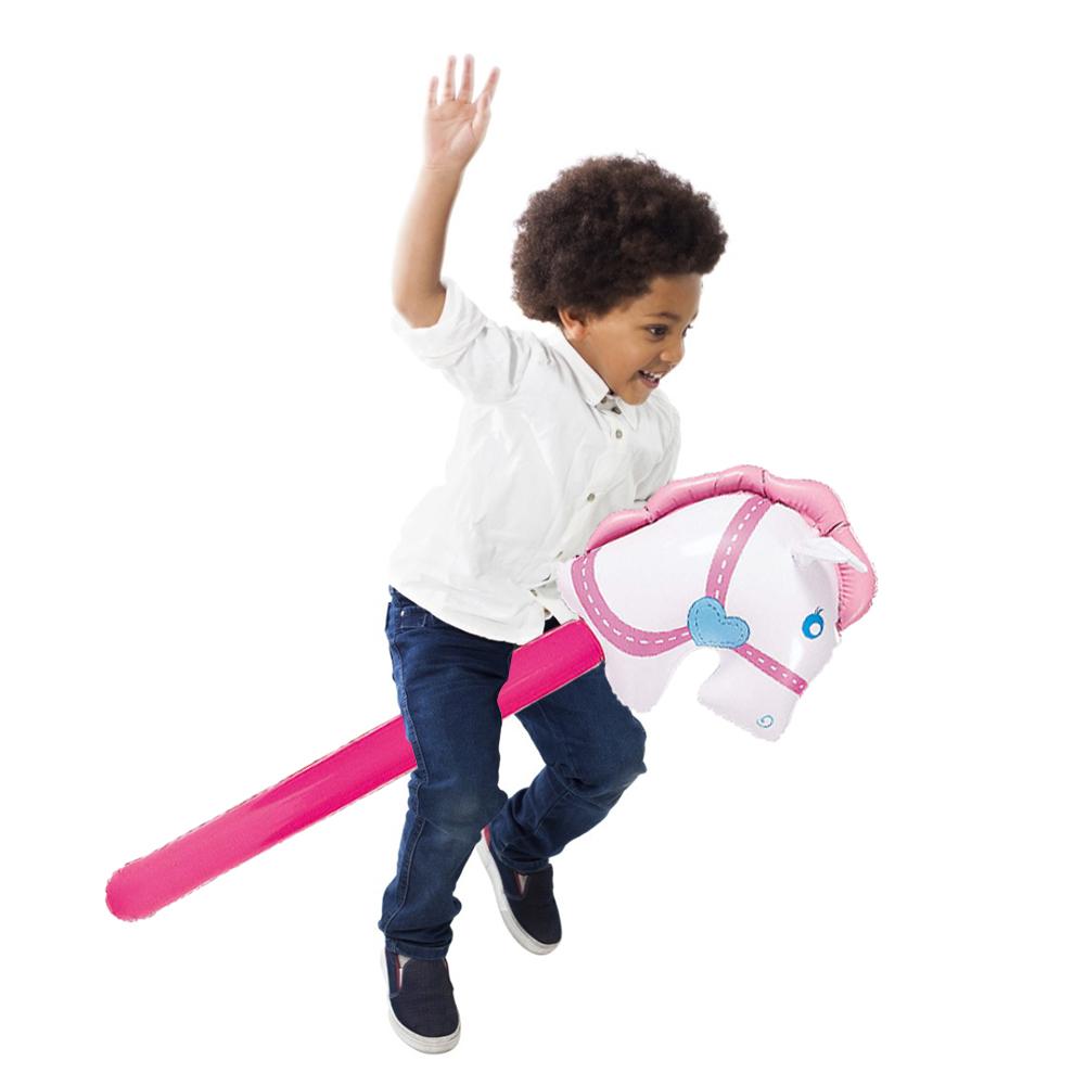 Neue Aufblasbare Cowgirl Stick Pferd Aufblasbare Pferd Köpfe Stick Outdoor Pädagogisches Spielzeug Für Kinder Babys Geburtstag