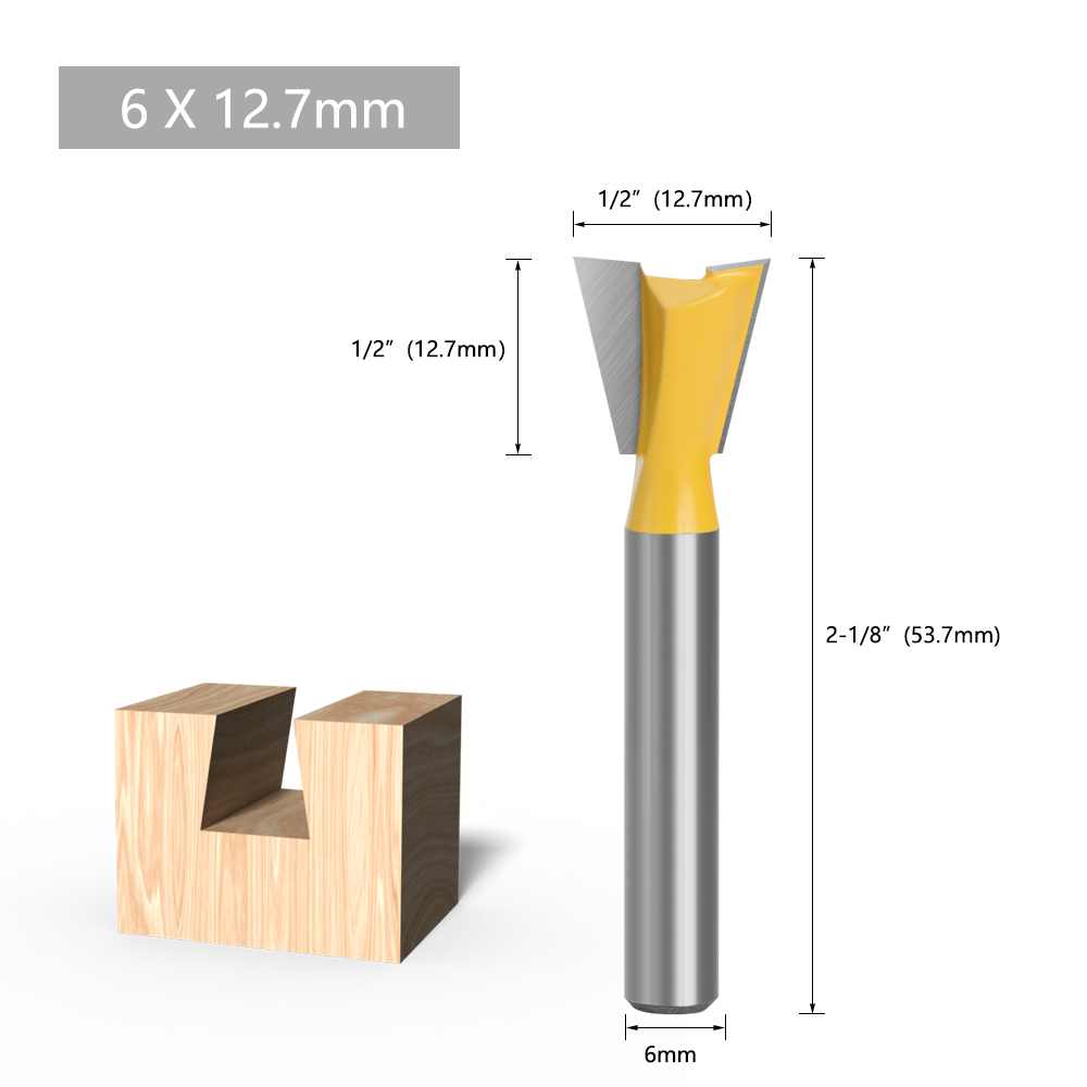 LAVIE 1pcs 6mm 1/4 Shank Dovetail Joint Router Bit Set 14 Degree Woodworking Engraving Bit Milling Cutter For Wood C06026 C07: 36mm