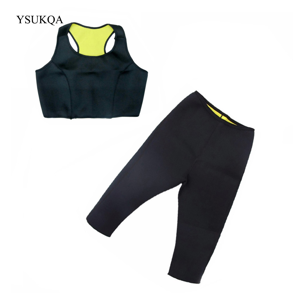 YSUKQA Neoprene Slimming Pant Vest Waist-Trimmer Corset Weight Loss Pant Waistcoat One Set (Pant+Vest)