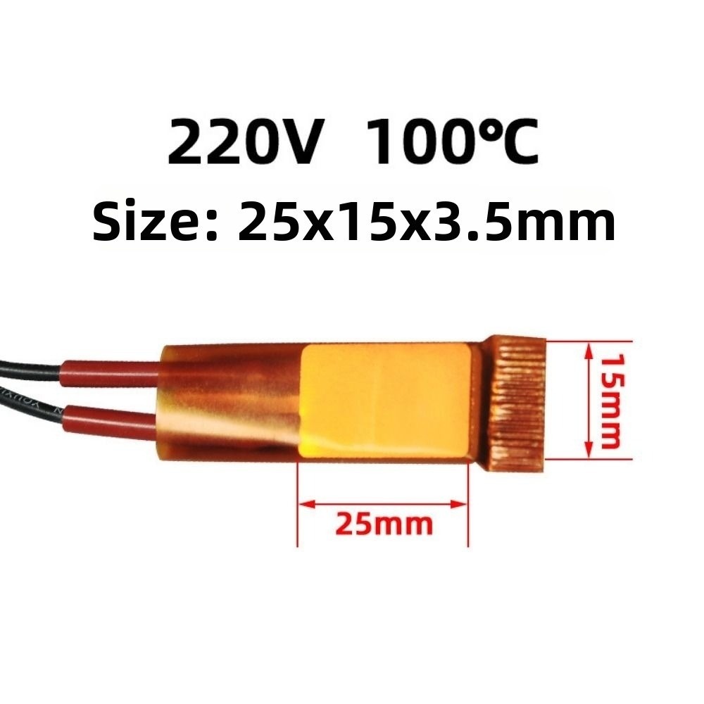 60-270 Graden Verwarmingselement 12V 24V 110V 220V 25*15*3.5mm Krulspelden Heater Celsius PTC Kachels Voor Miniatuur Verwarming: Zilver