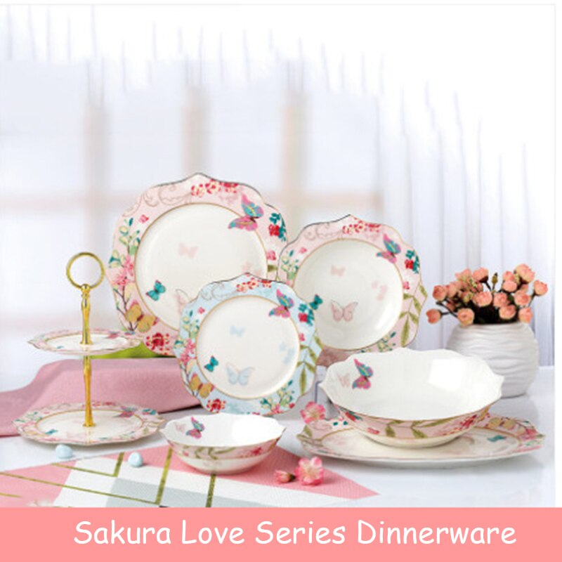 European Style Lace Dinner Plate Fruit Plate Ceramic Tableware Plate Western Food Steak Plate Soup Bowl Food Container