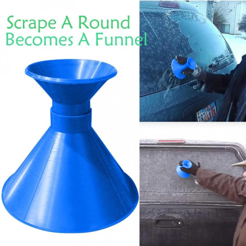 Car Magic Cone-Shaped Windshield Ice Scraper Windshield Car Ice Scraper Shaped Funnel Snow Remover Deicer Cone Deicing Tool