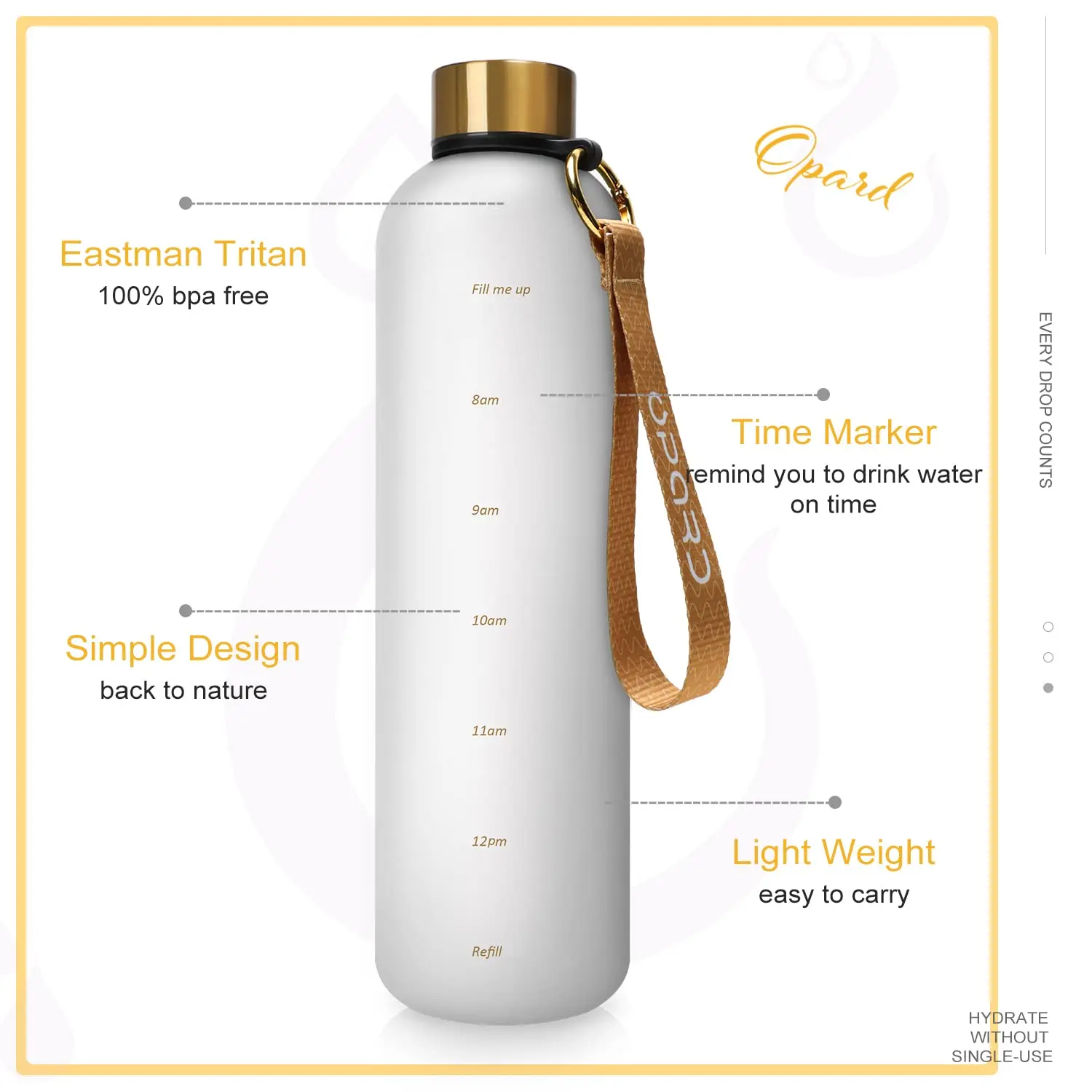 1L Waterfles met Tijdstempel BPA Gratis Herbruikbare Fitness Sport Outdoor Reizen Lekvrij Water Cup Frosted Ketel
