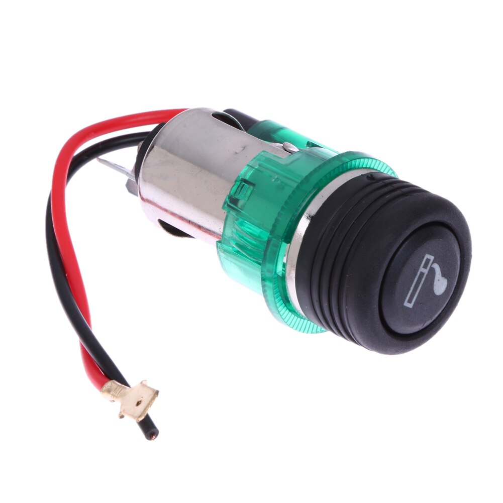 12V 120W Draagbare Motorfiets Auto Sigarettenaansteker Stopcontact Plug Boot Auto Sigarettenaansteker: green